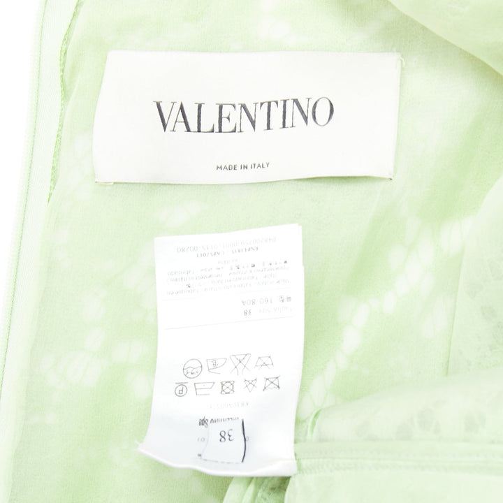 VALENTINO light green cotton blend lace bodice A line dress IT38 XS