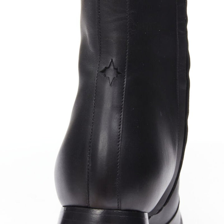 NODALETO black lace up square toe block heeled platform boots EU39 US9