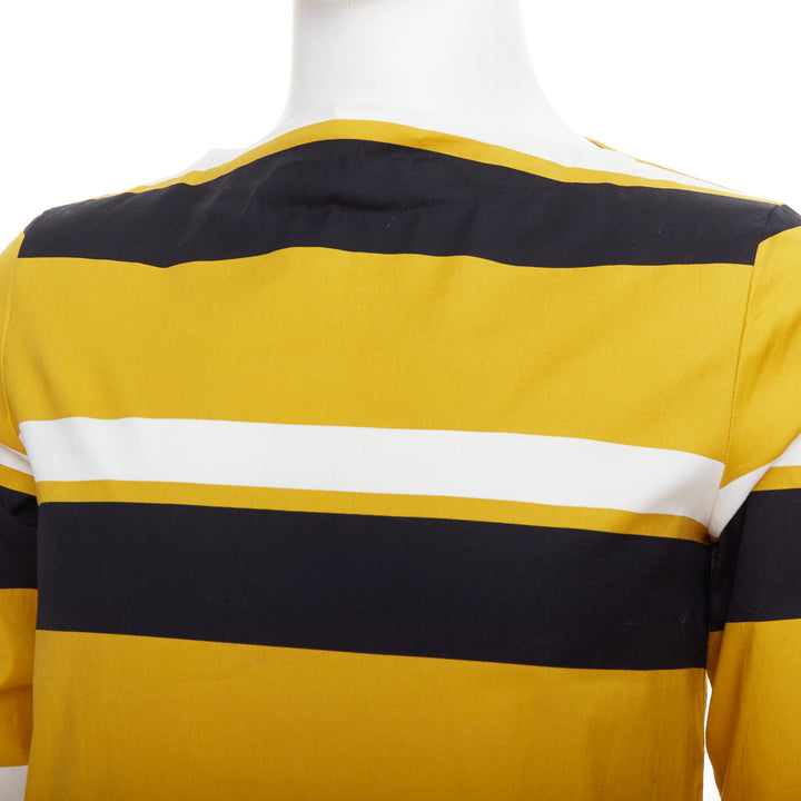 PRADA 2011 Special Edition yellow black white stripe bateau neck sailor shirt S