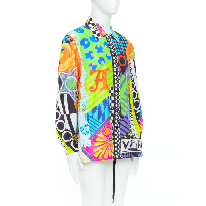VERSACE 2020 Runway Pop Temple print nylon windbreaker shirt jacket EU52 XL