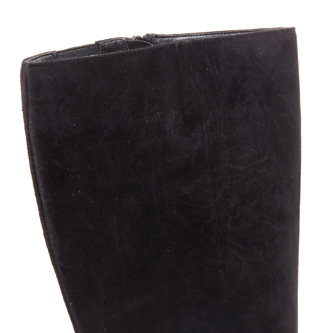 CHRISTIAN LOUBOUTIN Botalili 100 veau velour black suede platform boots EU37.5