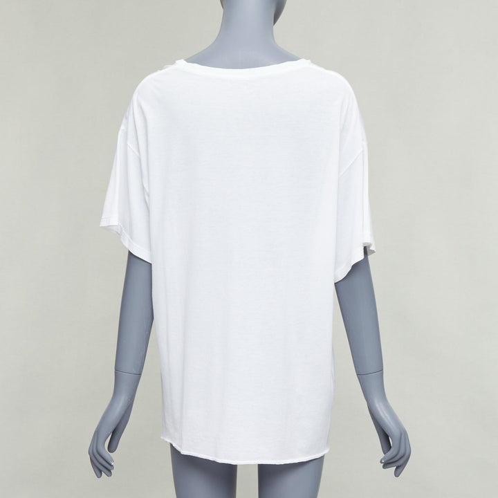 SAINT LAURENT 2016 off white university varsity logo washed oversized tshirt S