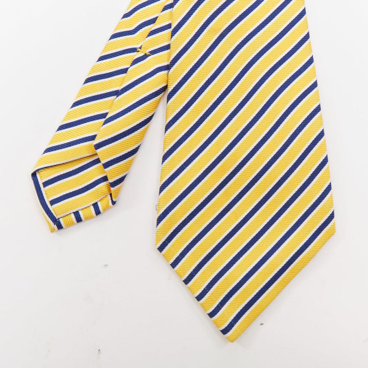 KITON NAPOLI Set of 4 100% silk green pink yellow purple  diagonal stripes tie