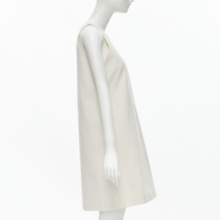 Female mannequin wearing Ruban White Cashmere Women Casual Dress in Size  S | Available at JHROP