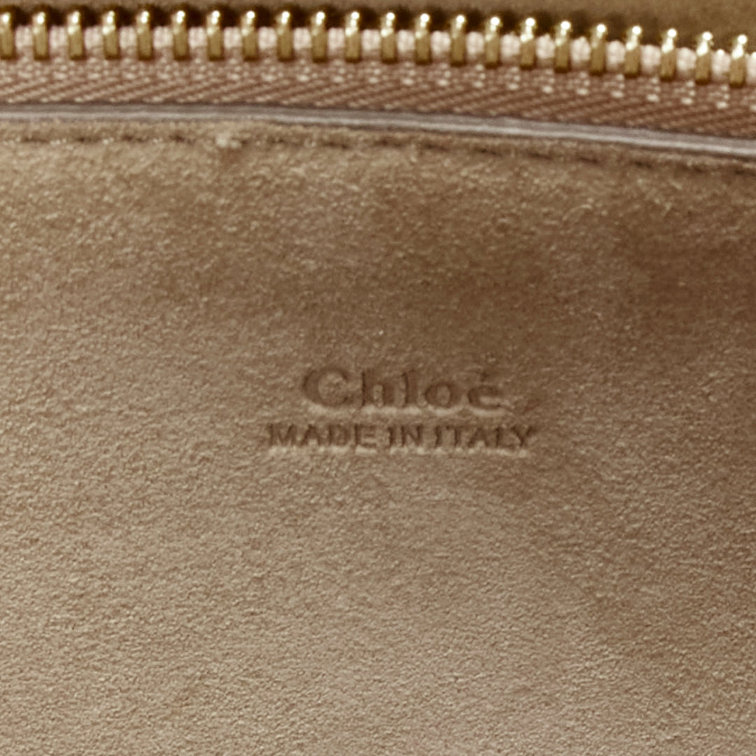 CHLOE Faye brown suede gold ring chain brown crossbody flap bag