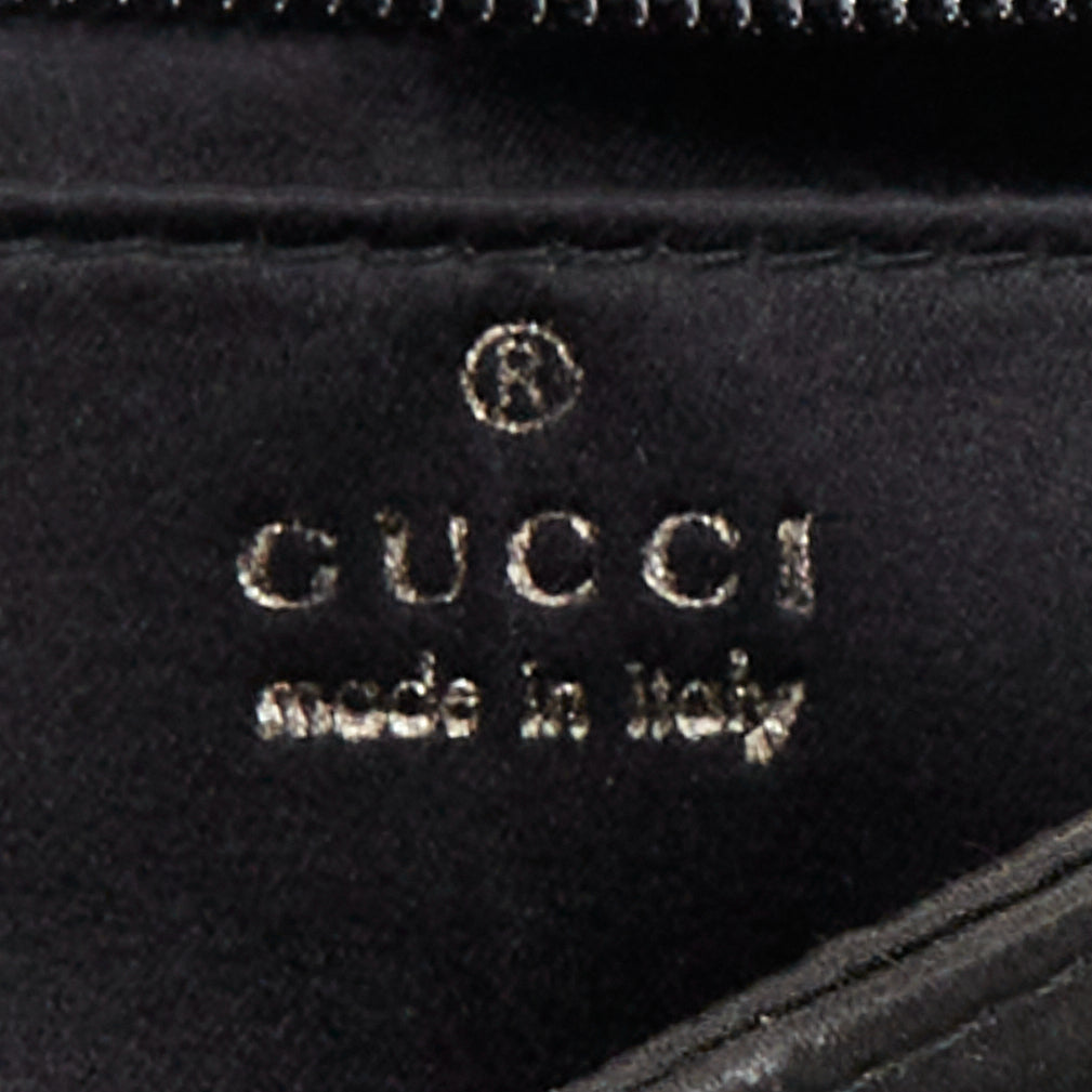 GUCCI Vintage Mini Jackie black satin silver piston lock evening shoulder bag