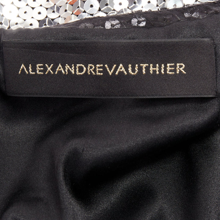 ALEXANDRE VAUTHIER COUTURE SS2015 Runway silver sequin plunge neck gown dress