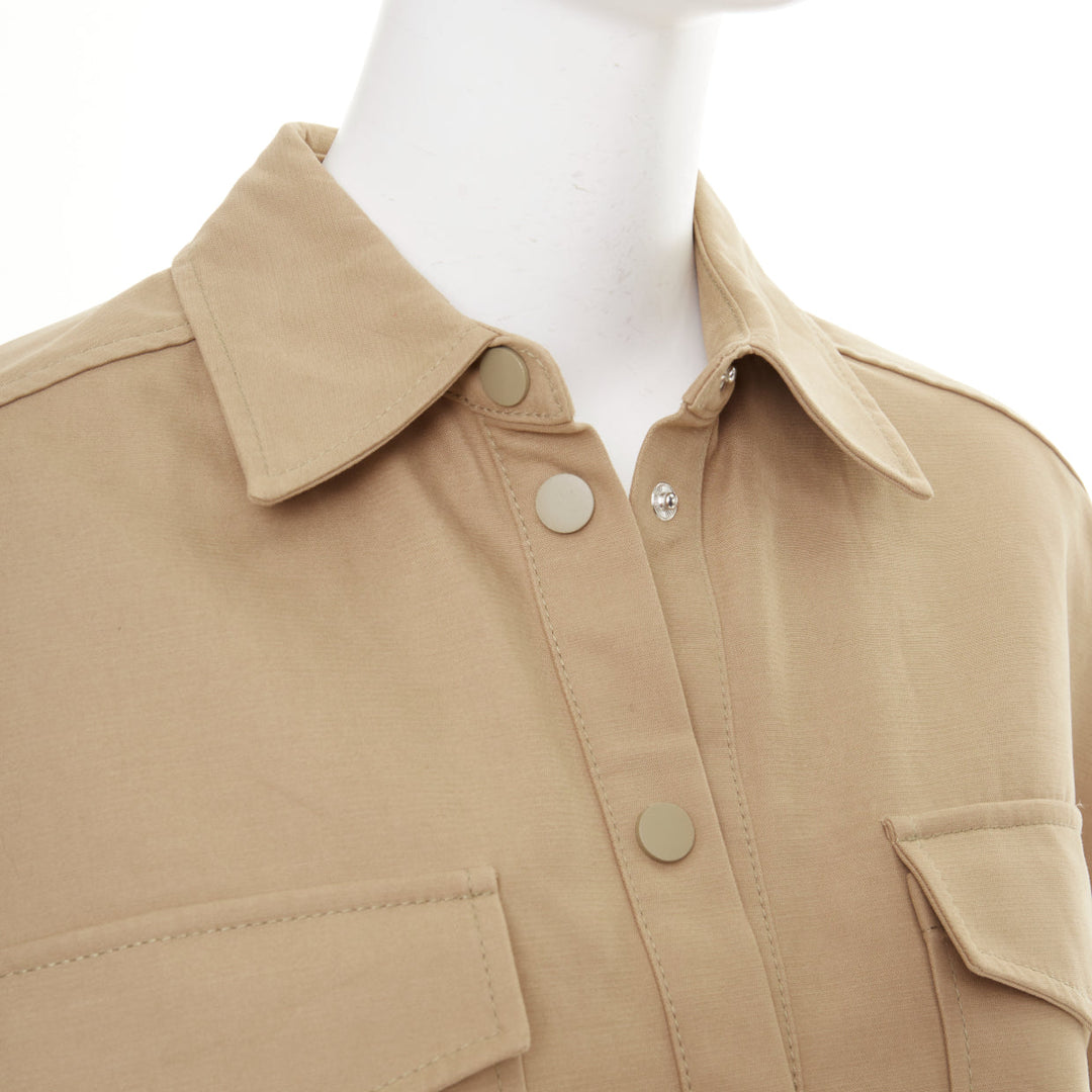 REMAIN BIRGER CHRISTENSEN Bonny cargo khaki organic cotton midi dress FR36 S