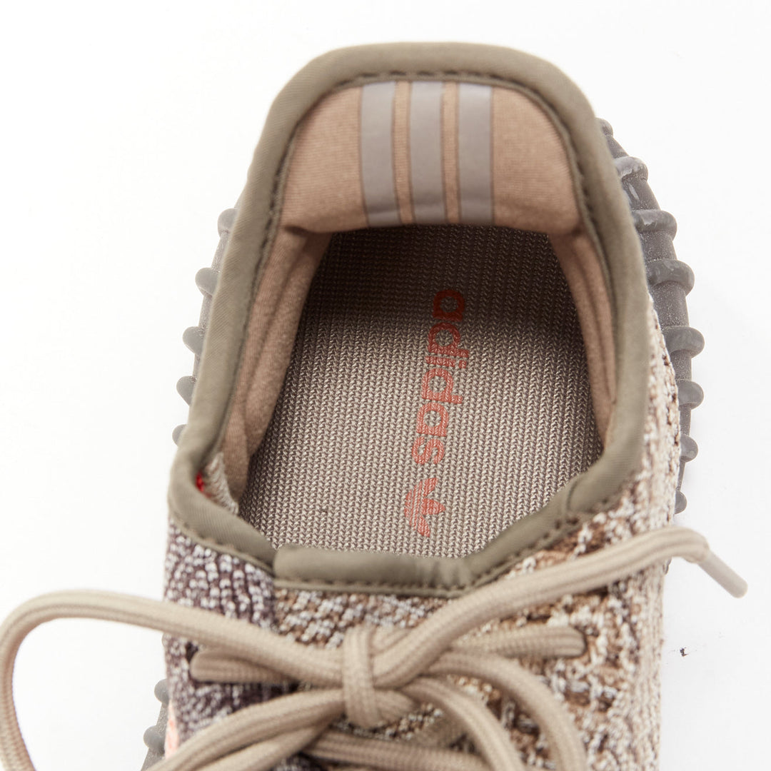 YEEZY Boost 350 V2 Ash Stone orange knit lace up chunky sneakers UK8 EU42