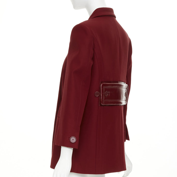 GUCCI 2025 Rosso Ancora wool silk cady martingale double breasted jacket IT40 S