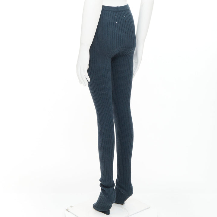 MAISON MARGIELA dark green 100% wool 4 stitches knitted pants M
