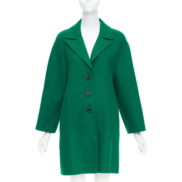 VALENTINO kelly green virgin wool blend single breasted oversized coat IT40 S