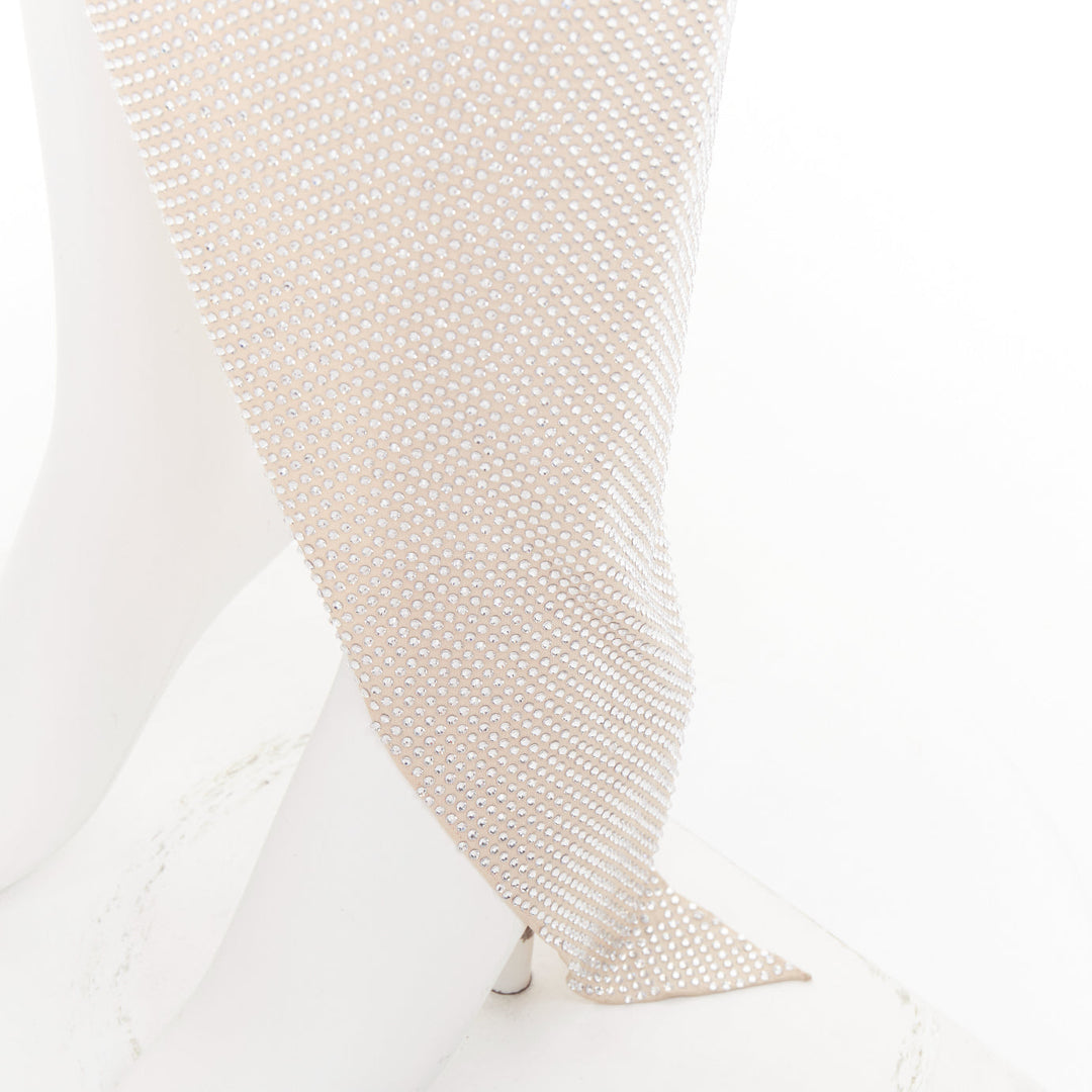 ALEXANDRE VAUTHIER Bridal ivory diamond strass crystal asymmetric draped dress