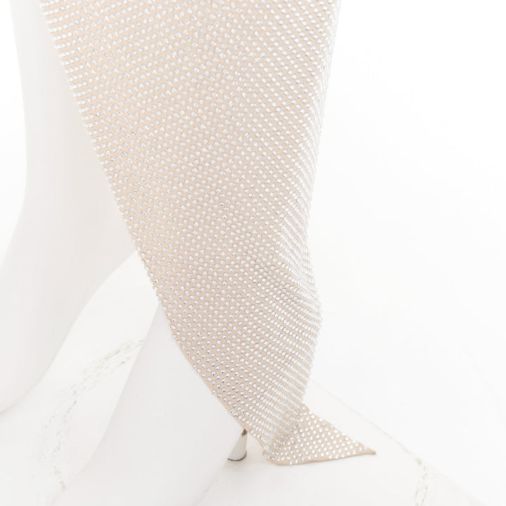 ALEXANDRE VAUTHIER Bridal ivory diamond strass crystal asymmetric draped dress