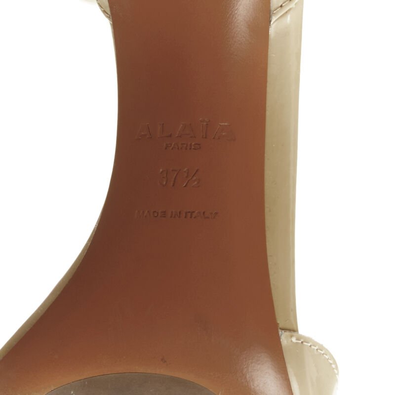 ALAIA La Bombe ball embellished studded nude patent high heel sandal EU37.5