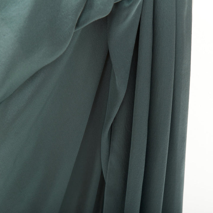 ALEXANDRE VAUTHIER COUTURE 2020 Runway petrol jewel green strapless cape gown
