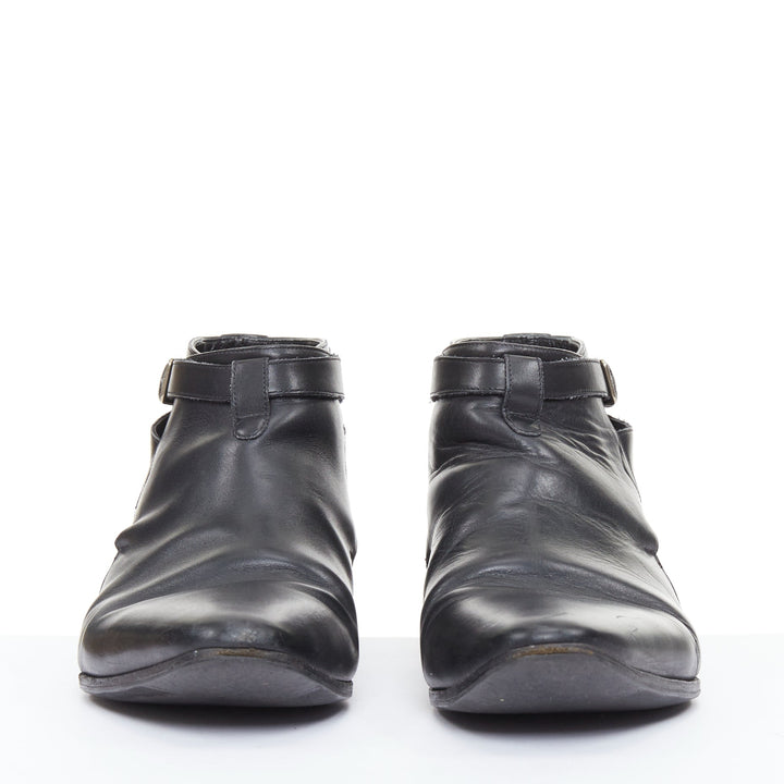 SAINT LAURENT Cropped Jodhpur 20 black leather silver buckl ankle boots EU41