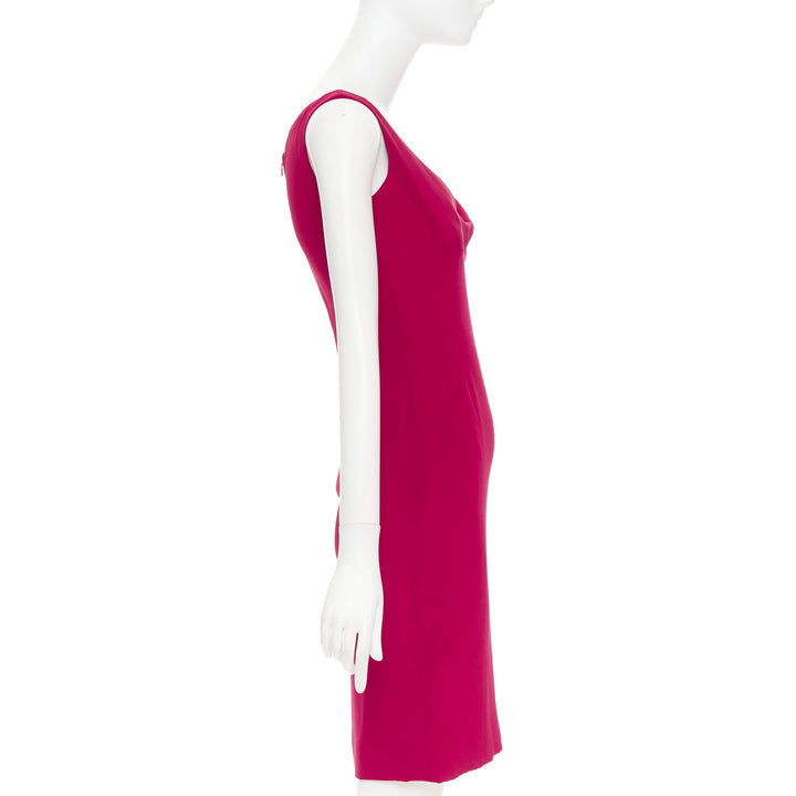 VERA WANG red slinky draped cowl neck sleeveless mini dress