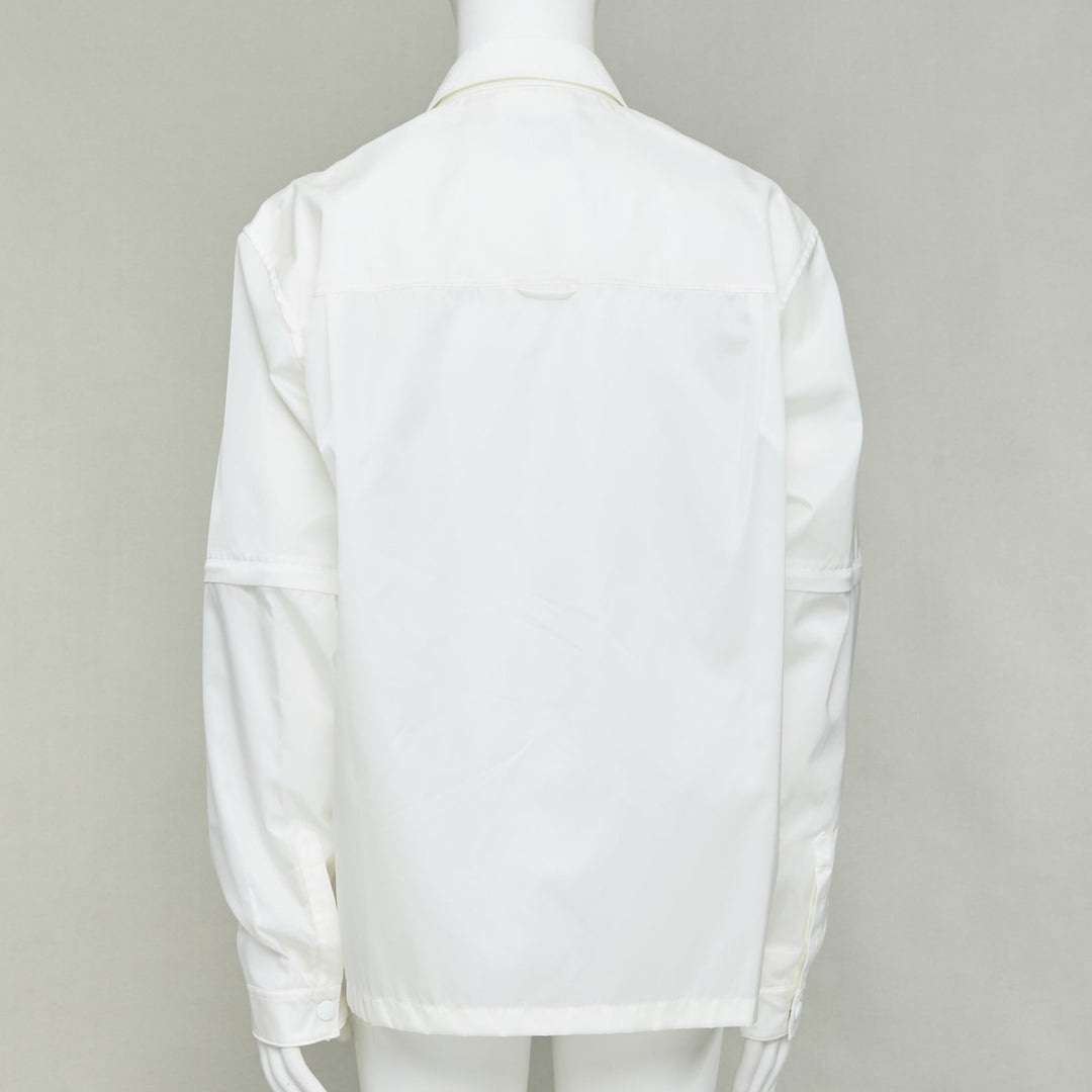 PRADA 2021 Re-Nylon nylon technical buckles pocket transformable shirt jacket XL