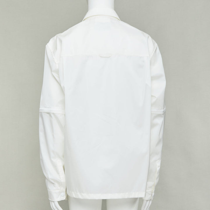 PRADA 2021 Re-Nylon nylon technical buckles pocket transformable shirt jacket XL