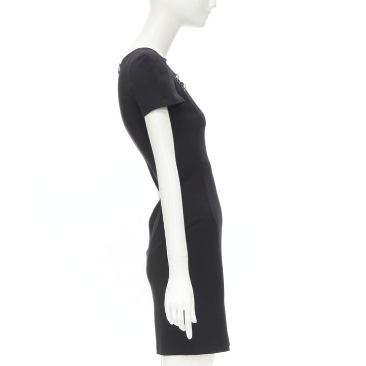 Female mannequin wearing Versus 2012 Black Viscose Women Mini Dress in Size IT38 | Available at JHROP