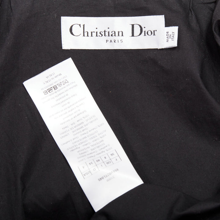 CHRISTIAN DIOR black suede lambskin leather patchwork biker jacket FR36 S