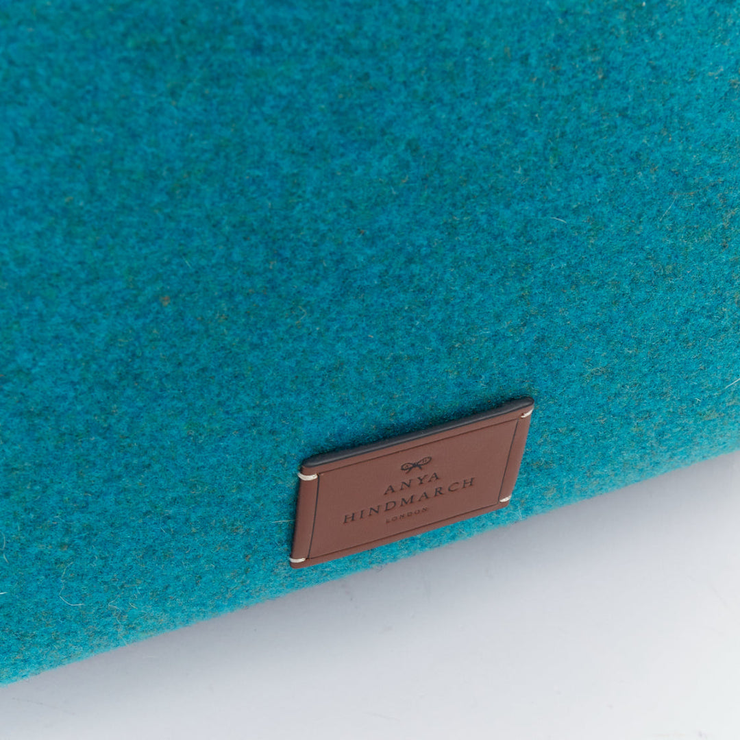ANYA HINDMARCH Heinz Baked Beans teal recycled felt small open top tote bag