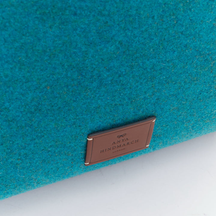 ANYA HINDMARCH Heinz Baked Beans teal recycled felt small open top tote bag