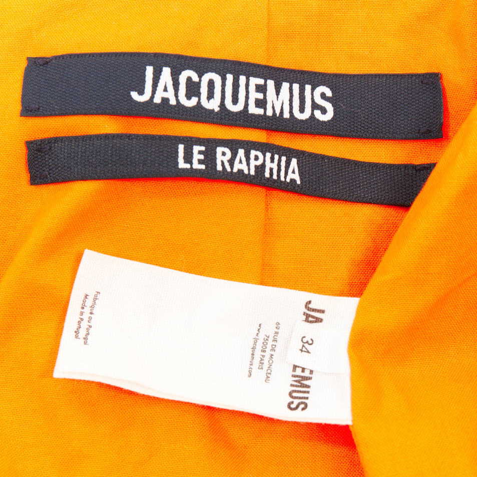 JACQUEMUS 2023 Runway La Jupe Artichaut orange ruffled frayed mini skirt FR34 XS