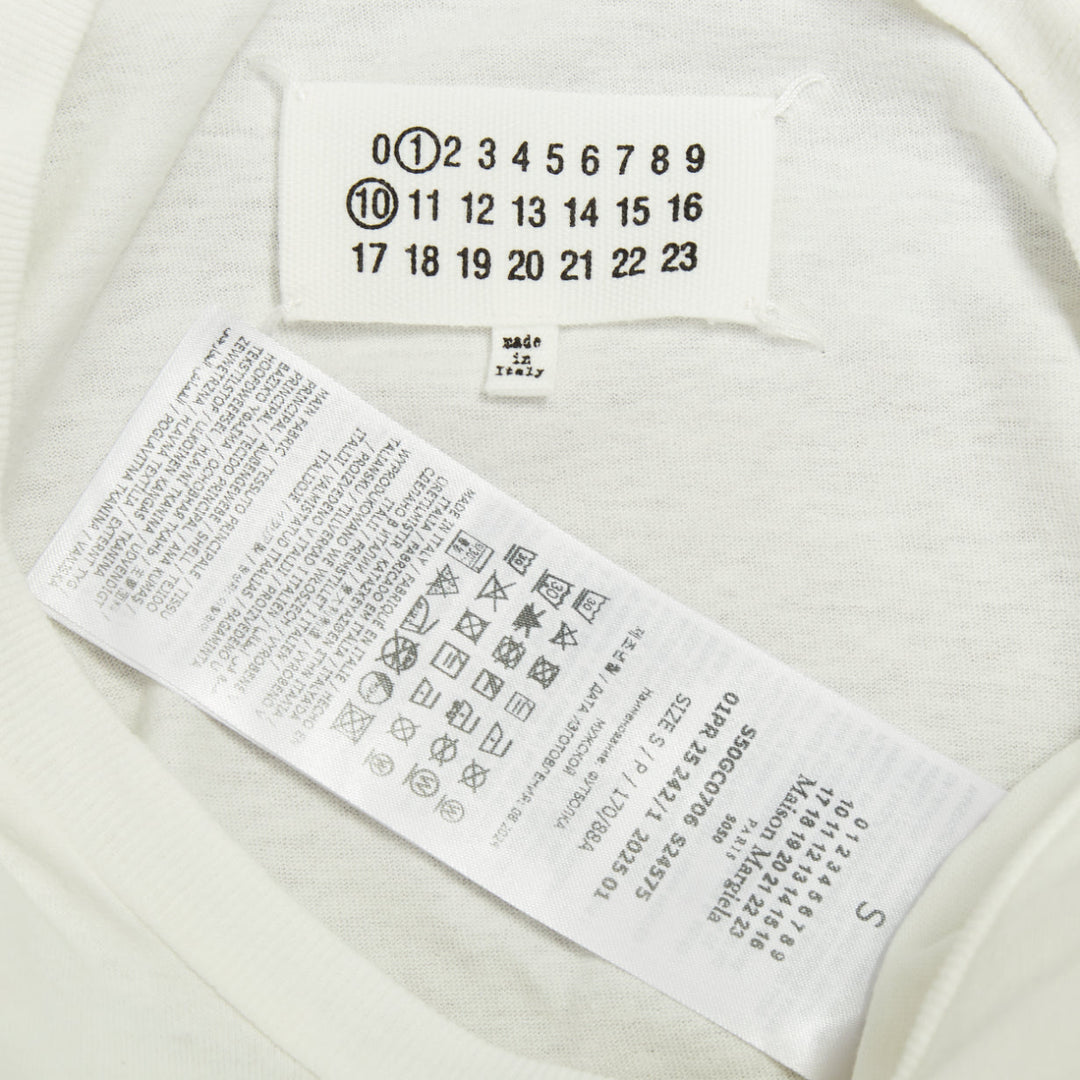 MAISON MARGIELA 2022 Numeric Logo Distortion Print casual white cotton tshirt S