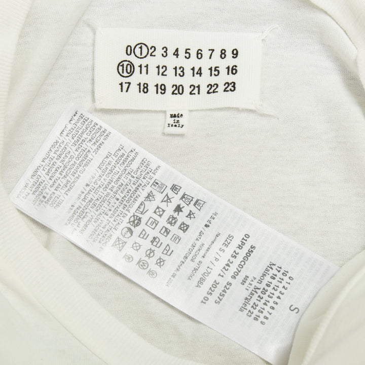 MAISON MARGIELA 2022 Numeric Logo Distortion Print casual white cotton tshirt S