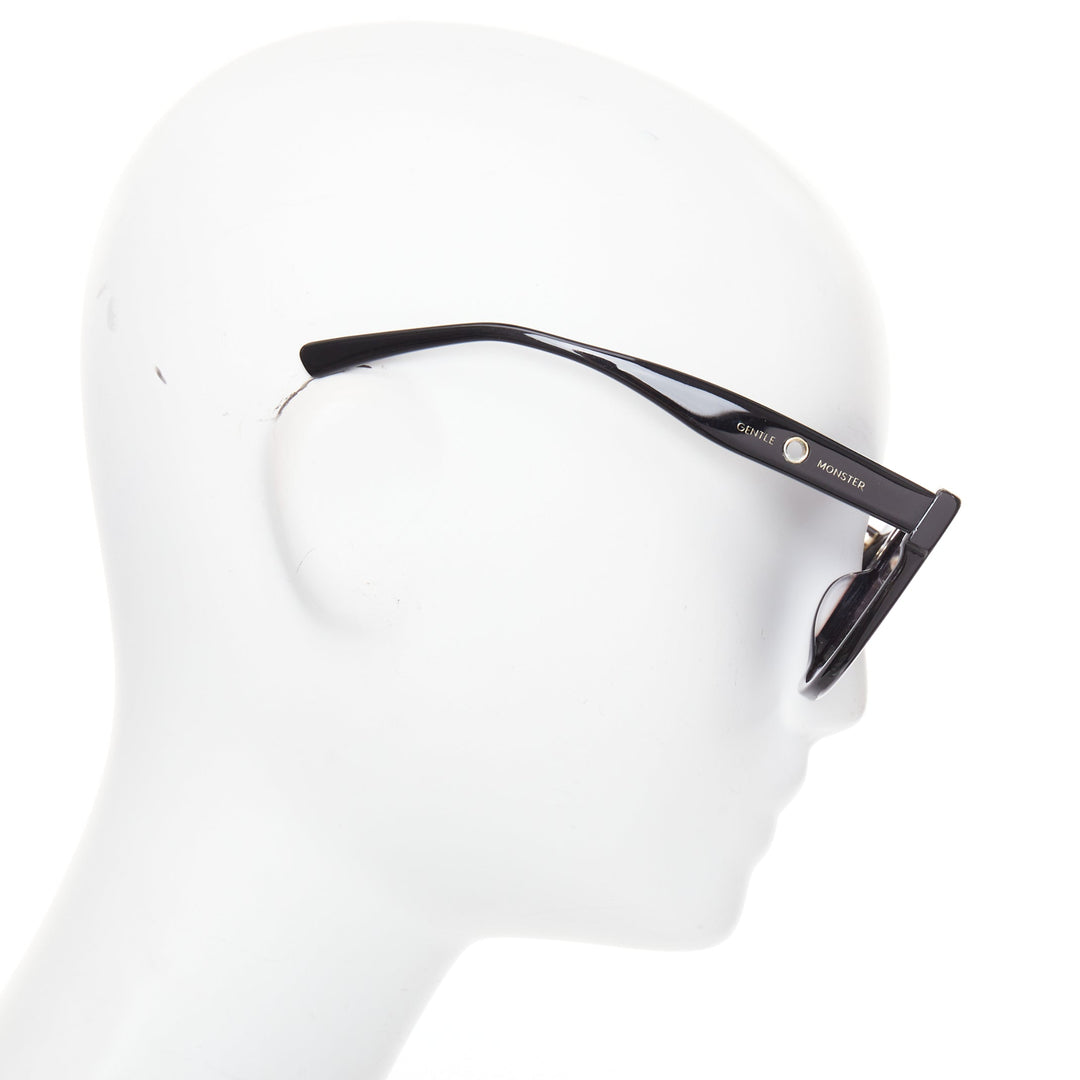 GENTLE MONSTER Jennie Kuku0 01 black gold eyelet oversized square sunglasses