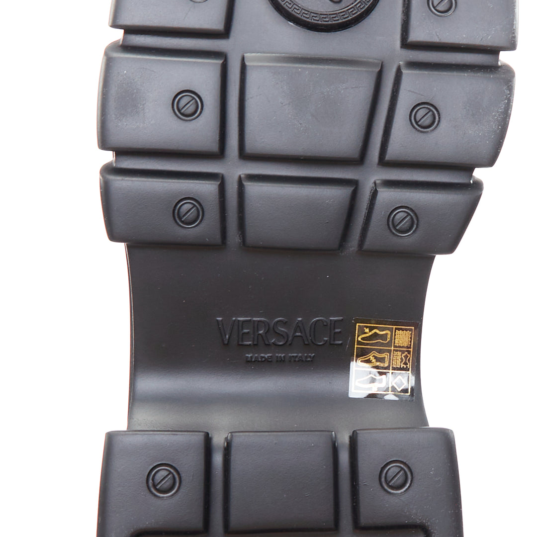 new VERSACE Anthem 120 Tropical Pink fuschia satin platform chunky sandals EU38