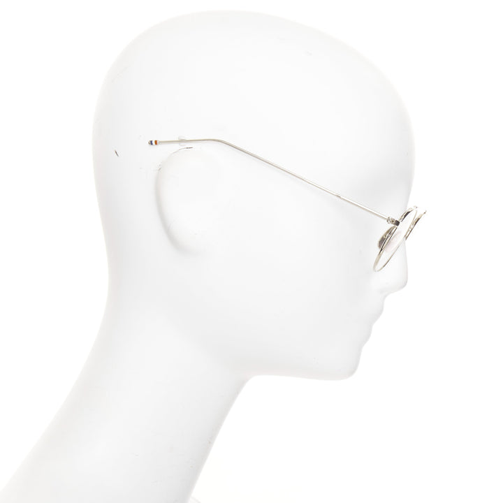 THOM BROWNE 18-101-A-SLV-49 silver metal red blue clear round optical glasses