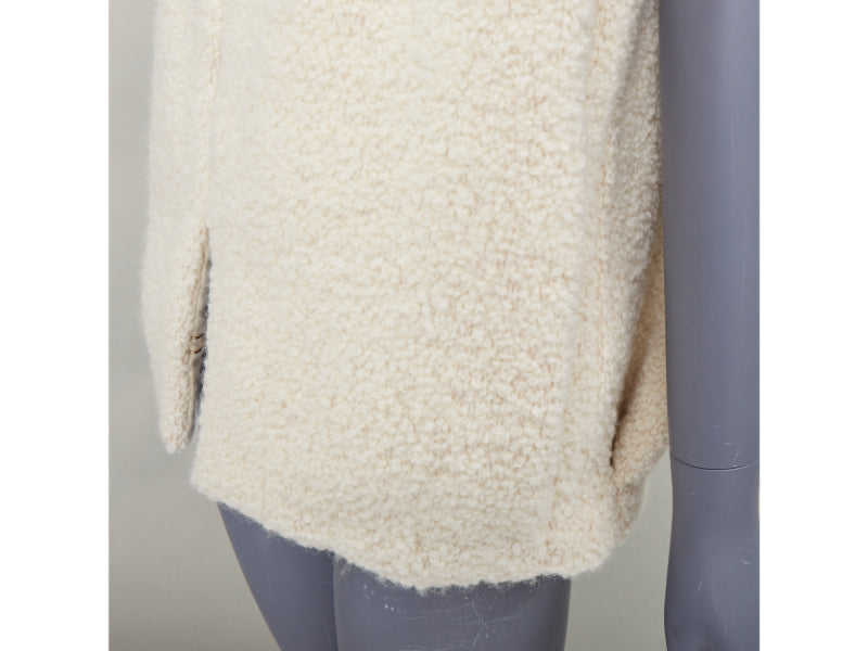 ISABEL MARANT Gwendalia cream wool boucle boxy vest gilet FR34 XS