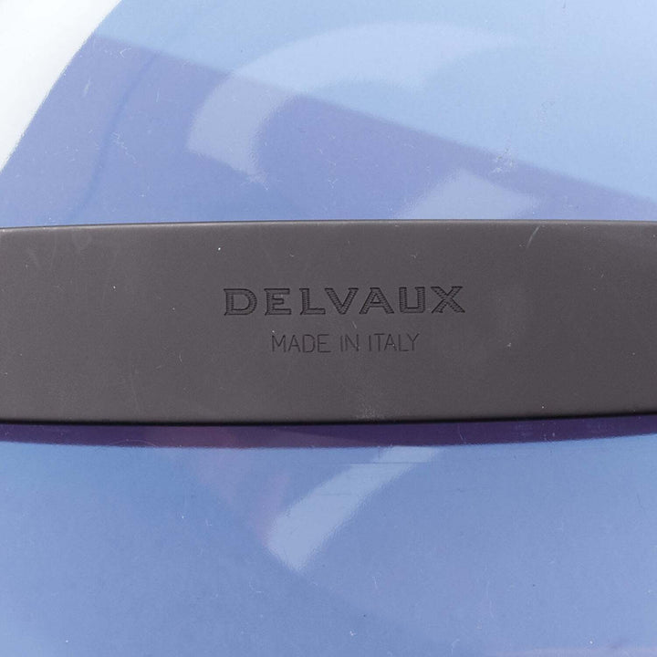 DELVAUX PVC Tempete Dark Night Bleu De Prusse navy flap satchel bag