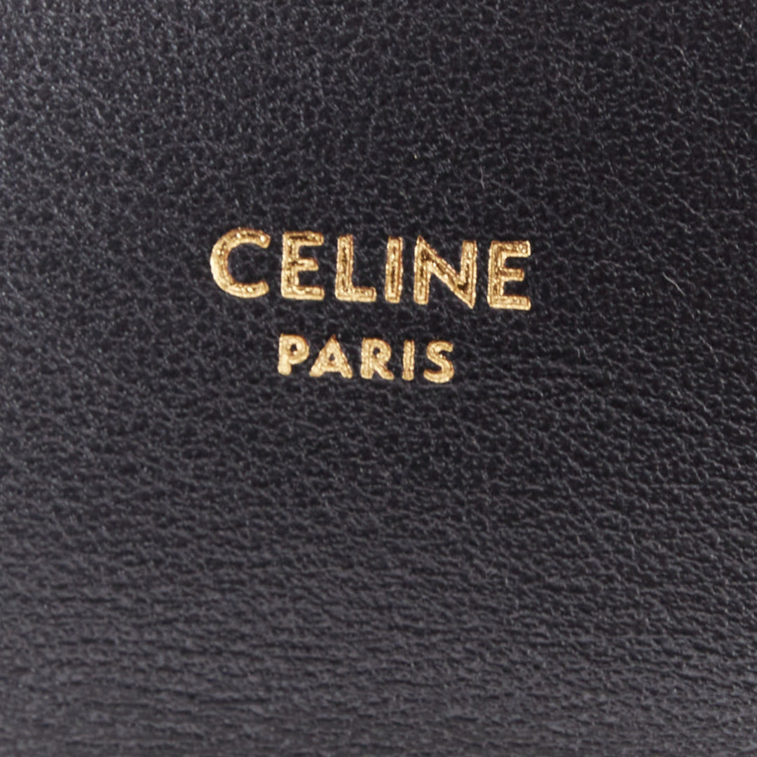 CELINE Compact wallet Coin Triomphe black shiny calfskin cardholder
