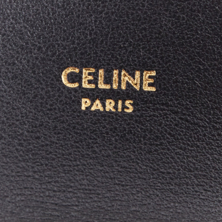 CELINE Compact wallet Coin Triomphe black shiny calfskin cardholder