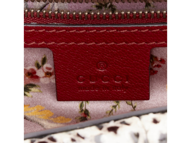 GUCCI Ottilia Bamboo Top Handle red gold insect embellished bag
