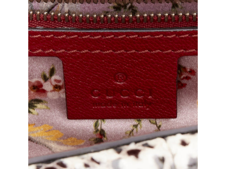 GUCCI Ottilia Bamboo Top Handle red gold insect embellished bag