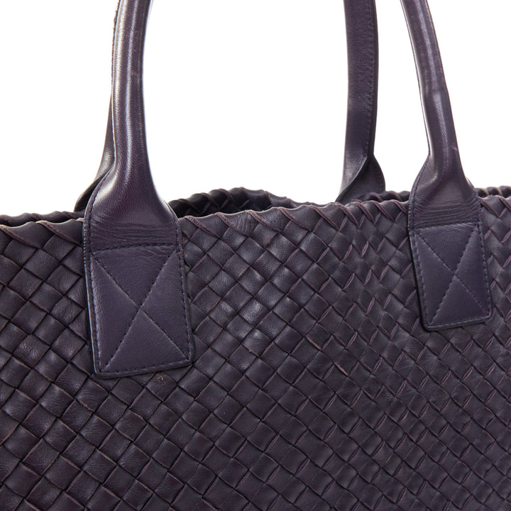 BOTTEGA VENETA Cabat Medium Limited navy blue woven lambskin slouchy tote bag