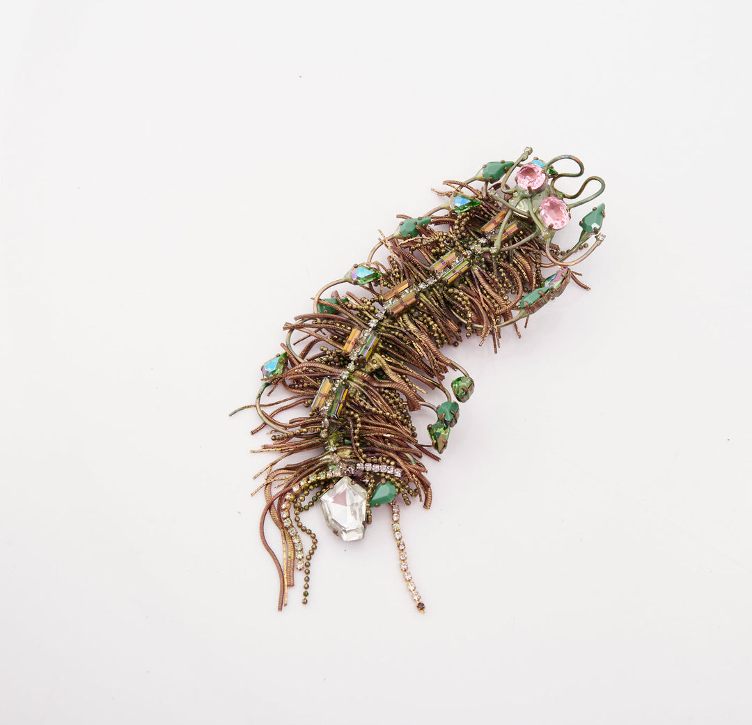 rare ON AURA TOUT VU 2013 Cosmic Beetle crystal fringe bug insect brooch