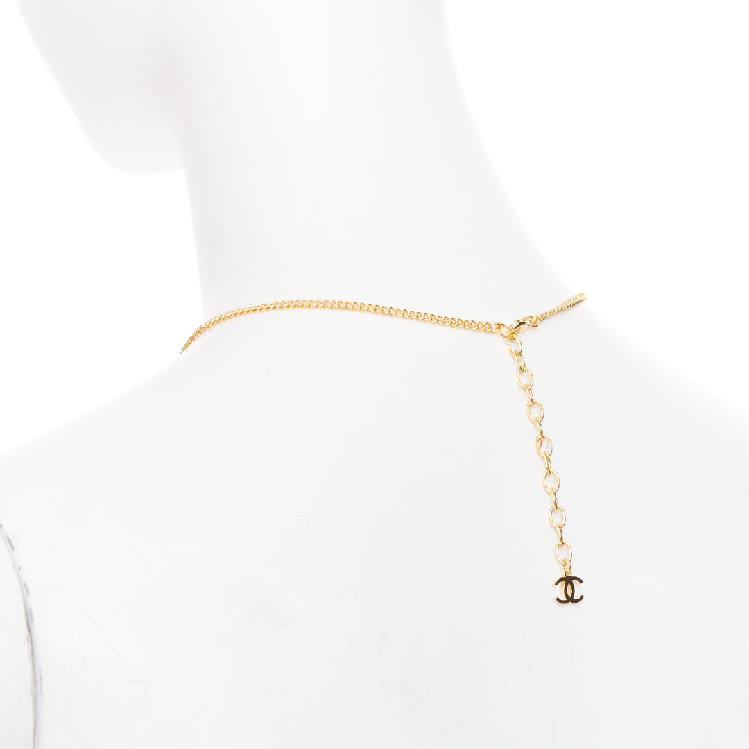 CHANEL G23A 2023 VIC Limited Gift gold CC logo Africa Map pearl strass necklace