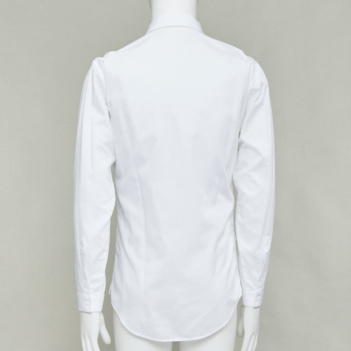 DIOR HOMME Hedi Slimane white cotton black bee embroidery shirt EU38 S