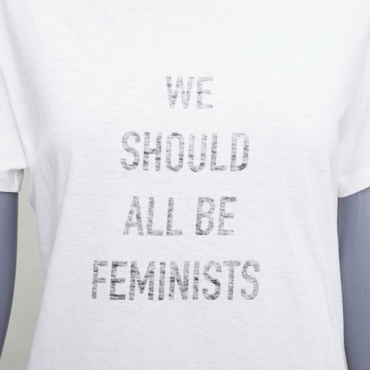 CHRISTIAN DIOR We Should All Be Feminists print white tshirt S Rihanna