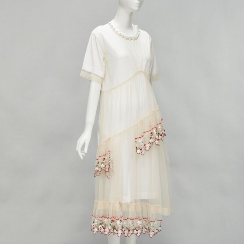 Female mannequin wearing Simone Rocha White Cotton Women Cocktail Dresses in Size  S | Available at JHROP