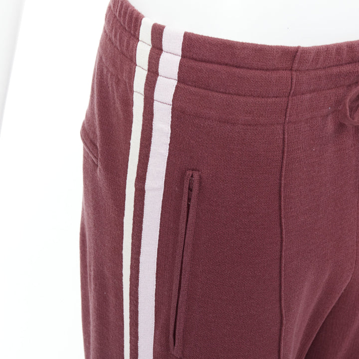 ISABEL MARANT Etoile burgundy pink trim jogger track pants FR38 M