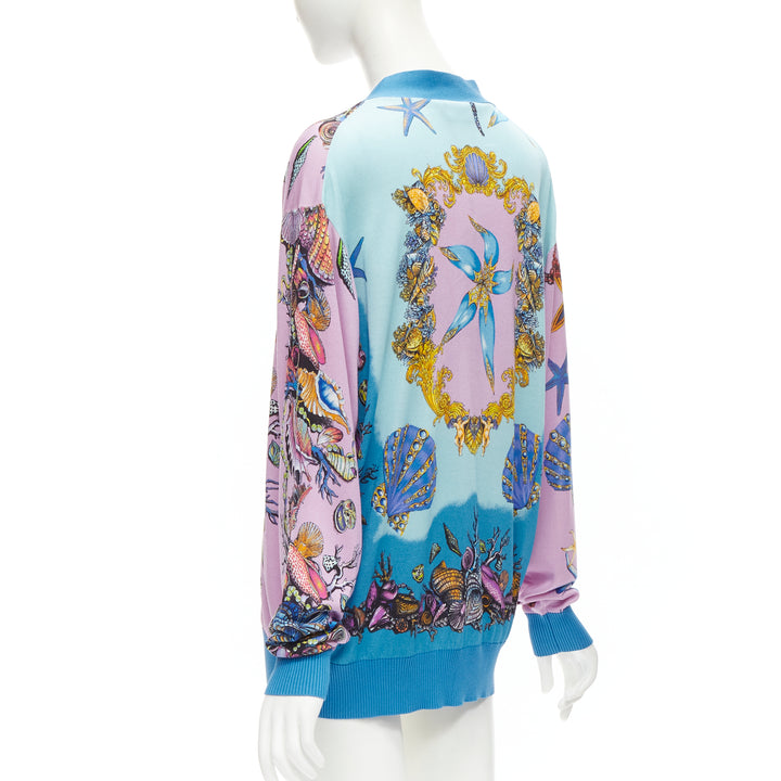 VERSACE 2021 Tresor De La Mer pink starfish knit cardigan top IT40 S