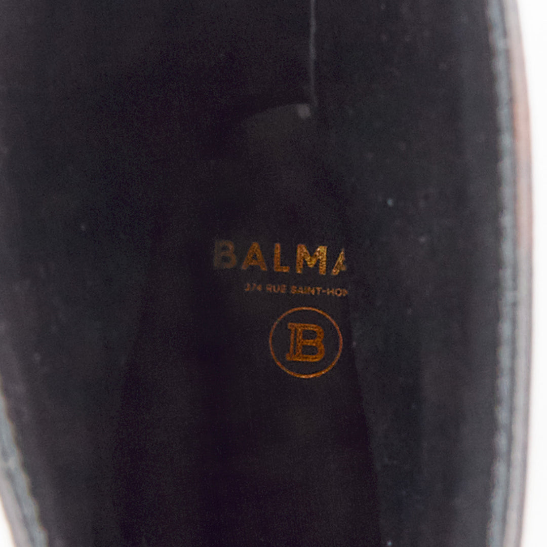 rare BALMAIN Uria black orange burning flame fire corset lace boots EU39