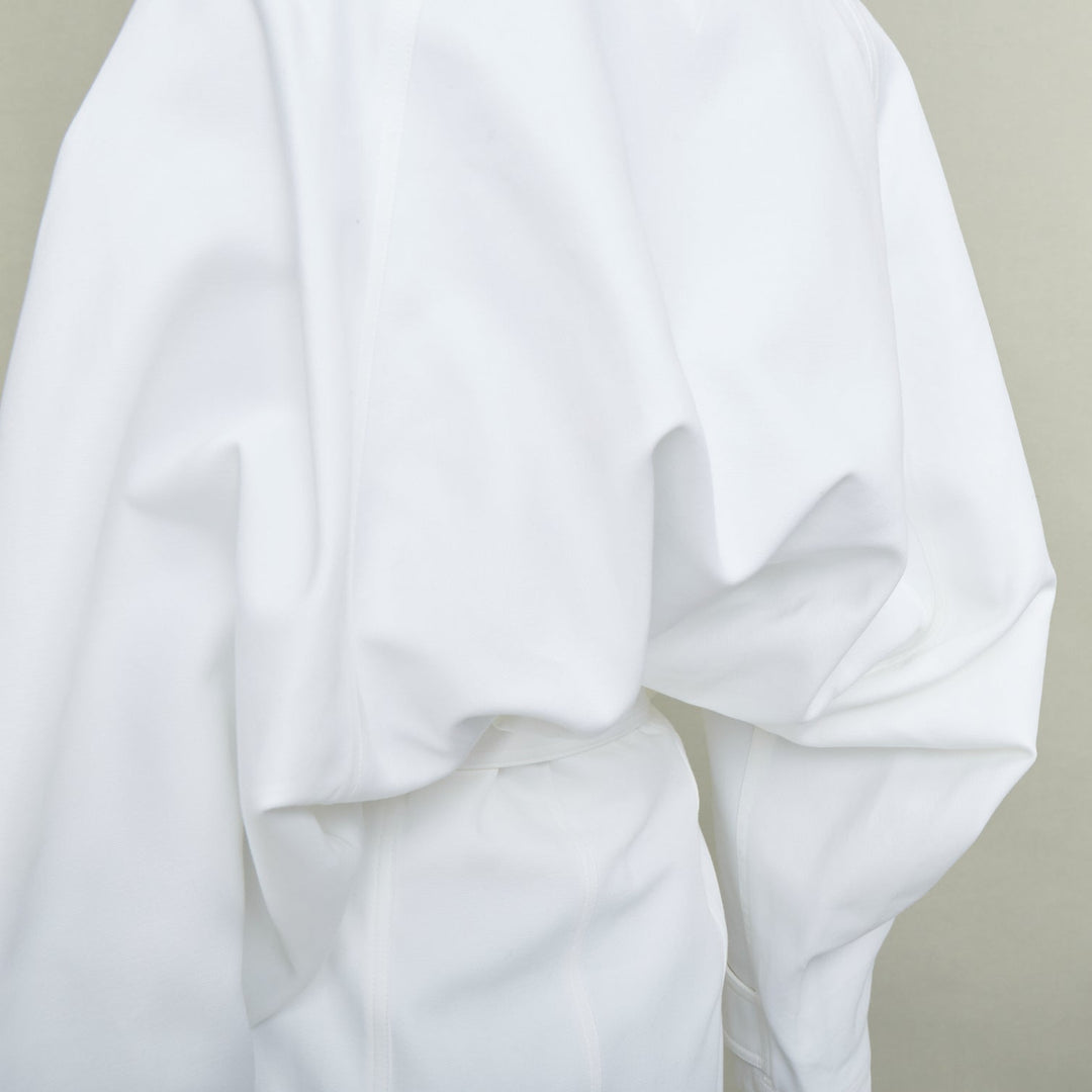 BOTTEGA VENETA Daniel Lee white cotton bubble back trench coat IT36 XXS